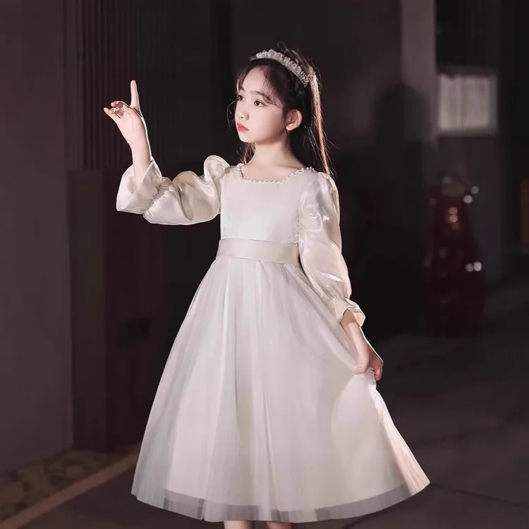 花童婚礼小女孩礼服轻奢小众高端主持人钢琴演奏大提琴演出公主裙
