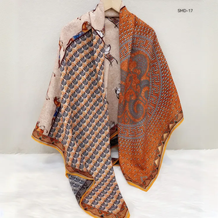 【大方巾】复古法式丝巾双面丝绒轻奢文艺2025新款节日礼物女士围巾