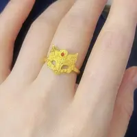 铜合金戒指 狐狸面具活口戒指