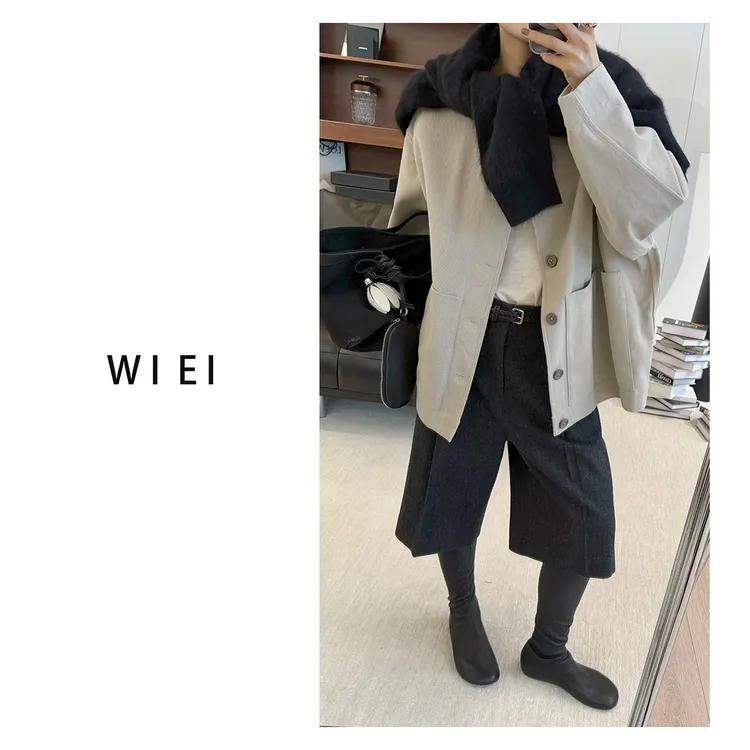 《WI EI》極简ROW风 荃棉 大口袋廓形外套W25206502
