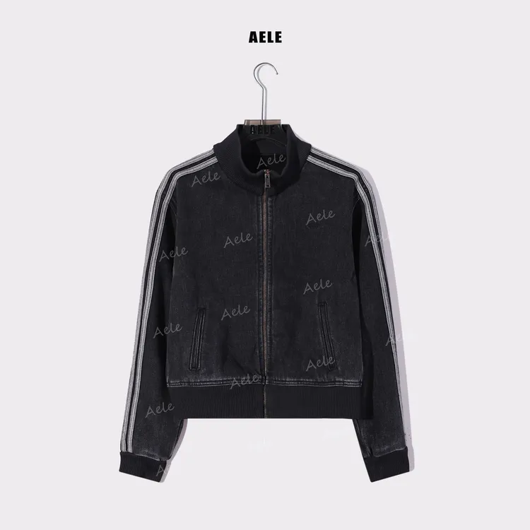 AELE秋冬时尚立领复古做旧气质休闲牛仔短款外套 W855 3799 AD
