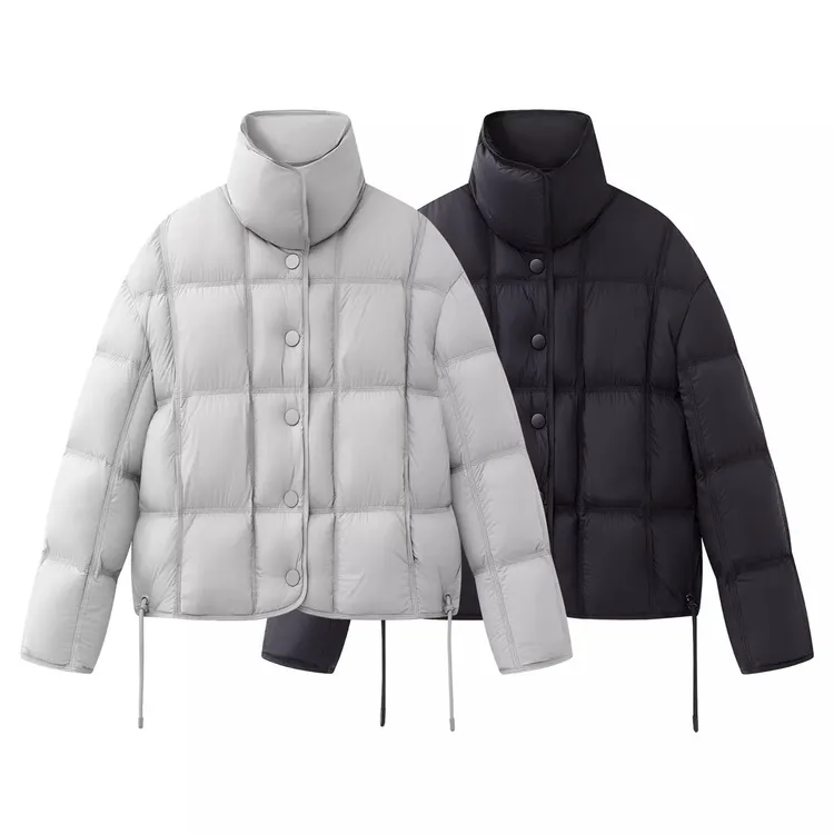 【迪家同款】2025冬季新款时尚百搭立领短款羽绒服面包服外套女5025