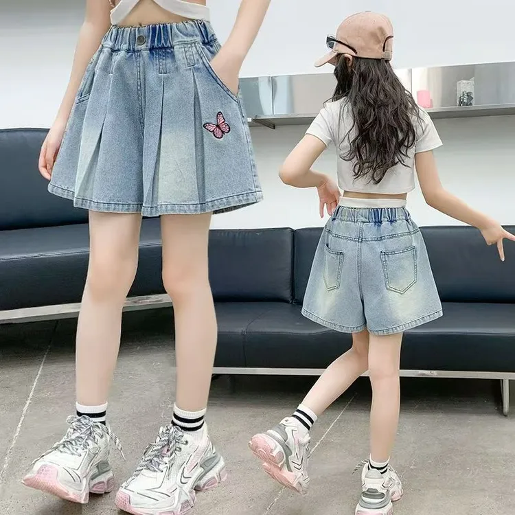 女童短裤2025夏季新款洋气时髦中大童韩版宽松休闲薄款牛仔裙裤
