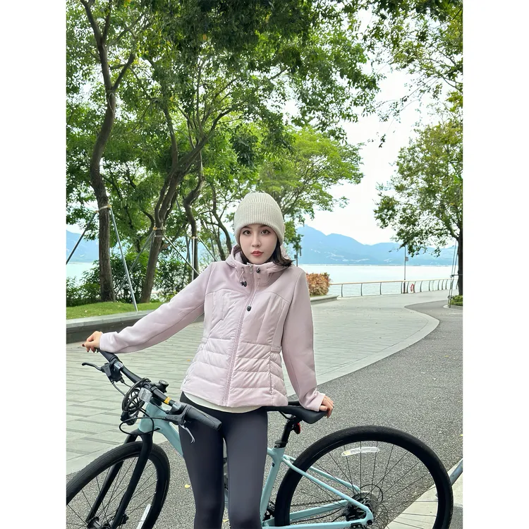 JESSICA WU【环游世界】暮色拼接立体绗缝轻量保暖连帽鹅绒服