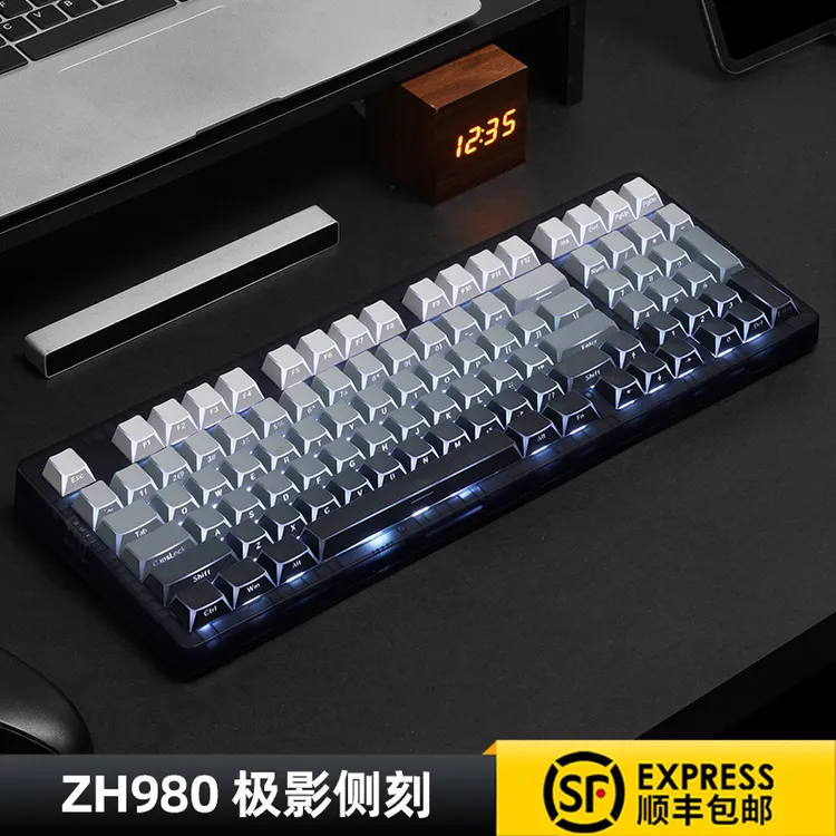 佐赫zh980极影侧刻有线无线机械键盘三模客制化电竞游戏办公静音