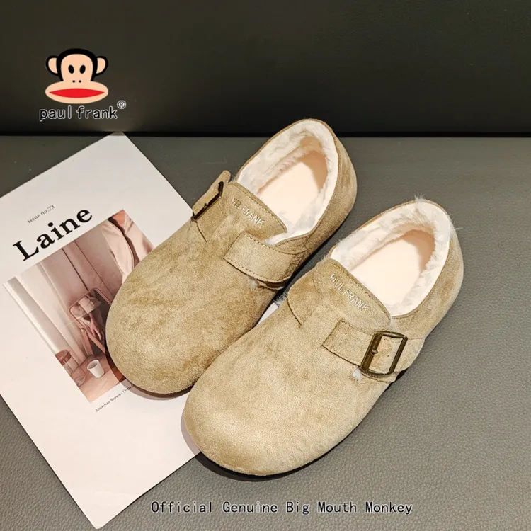 大嘴猴勃肯棉鞋女2025冬季新款加绒保暖鞋复古港风勃肯鞋加绒