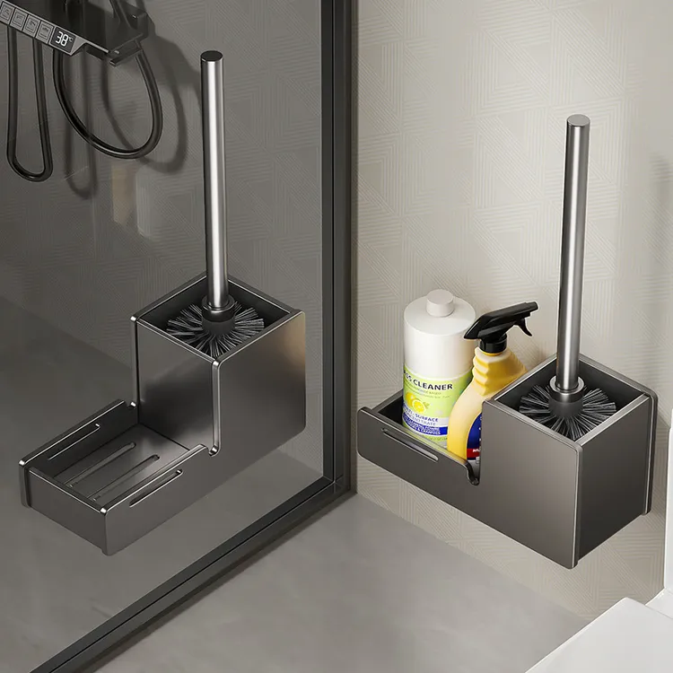 家用无死角免打孔厕所挂墙式刷子卫生间浴室坐便器清洁洗马桶刷头