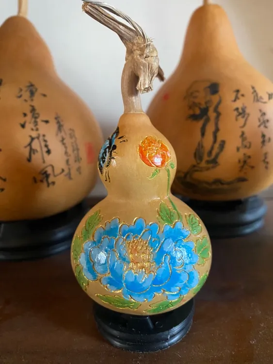 家居装饰花开富贵乔迁新居节日礼品雕刻葫芦摆件