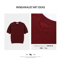 【MAIx私服系列】秋冬羊毛圆领修身三角徽标针织半袖4787M