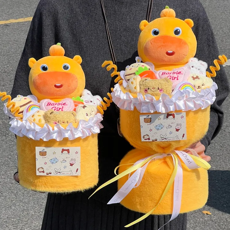 正版水豚噜噜公仔毛绒玩具抱枕玩偶花束生日礼物女生送闺蜜女朋友