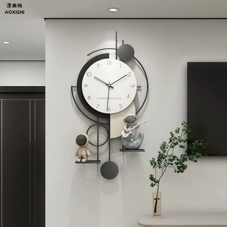 澳西施钟表挂钟客厅简约现代家用时尚大气创意网红挂墙时钟静音