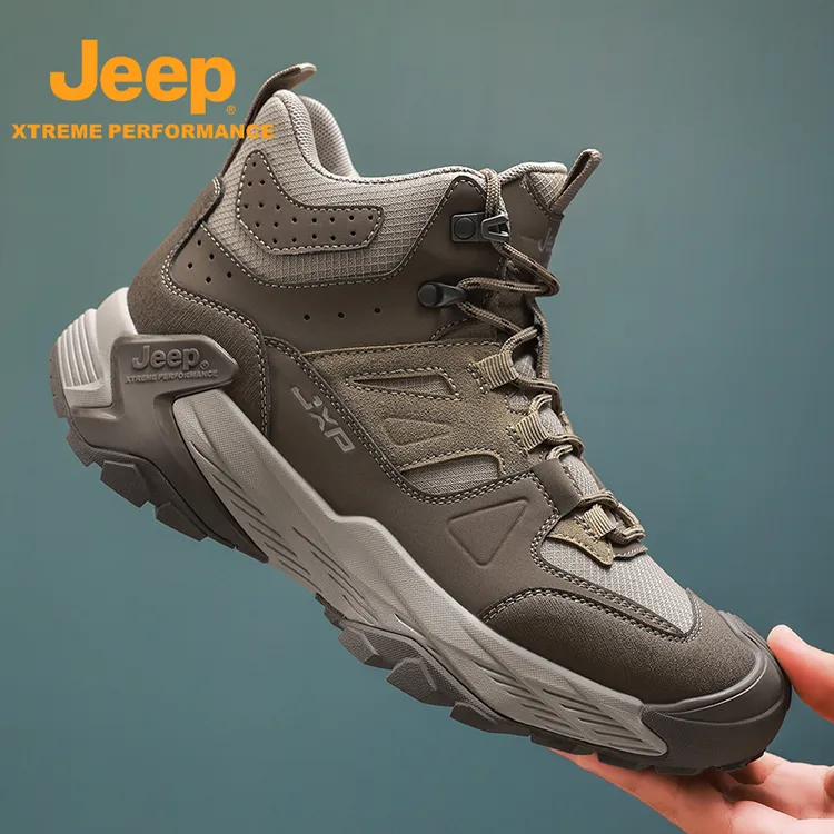 JEEP/吉普秋冬品牌新款防滑耐磨时尚保暖登山徒步鞋高帮加厚底鞋