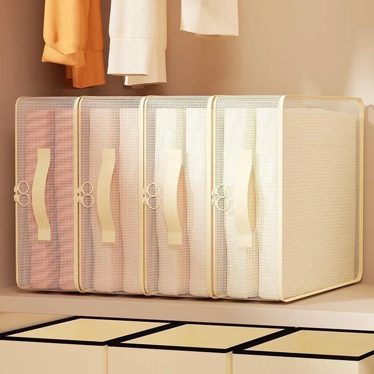 网纱四件套收纳袋换季床单被罩整理袋衣柜防尘分格带提手储物包