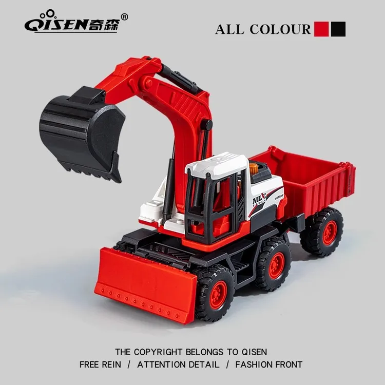 新款3-6岁儿童工程车惯性声光故事挖掘机翻斗推土机声光玩具