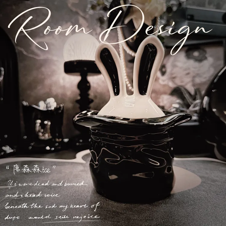 360ml陶瓷魔术兔子收纳密封罐糖果储存罐装饰摆件