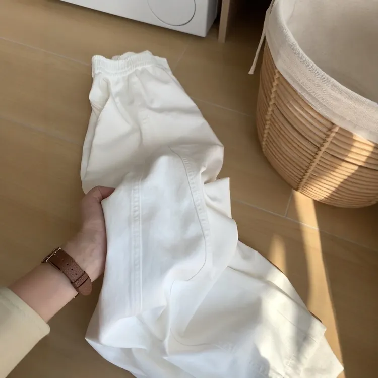 简约百搭高腰阔腿裤女2025秋季新款韩版遮跨显瘦休闲长裤直筒裤子