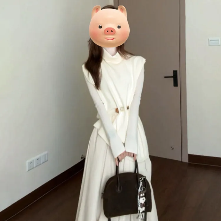 早秋季穿搭一整套高领毛衣长袖连衣裙子巨好看套装女秋冬2025新款