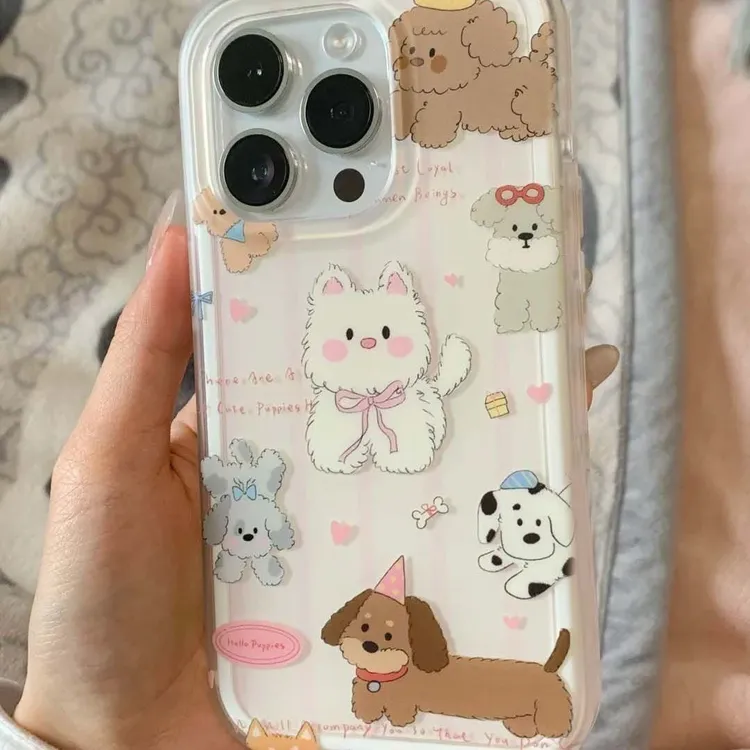 IMD卡通可爱狗狗适用iPhone16手机壳华为荣耀OPPO创意VIVO小米15