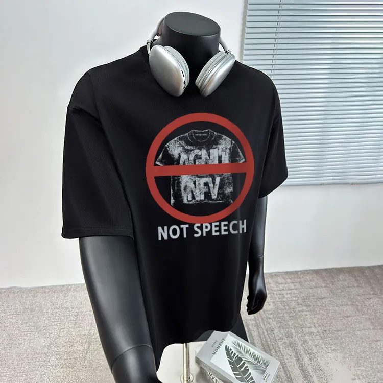 ins潮牌痞帅美式字母印花短袖纯棉T恤男圆领夏季宽松休闲短袖上衣