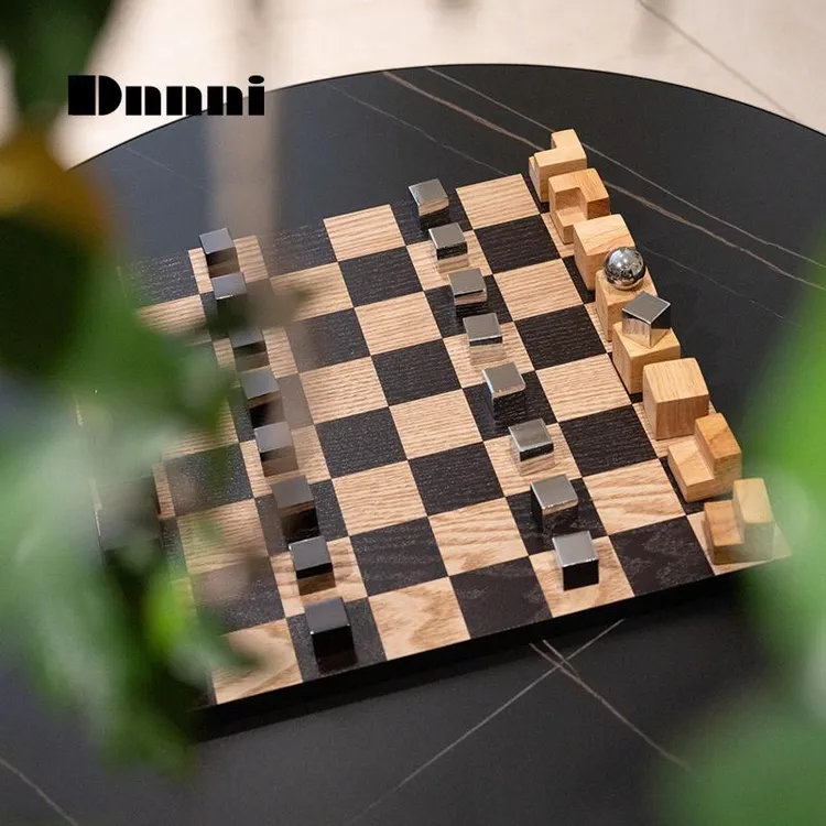 Dnnni北欧简约创意国际象棋装饰品样板间书房设计几何棋盘样板间
