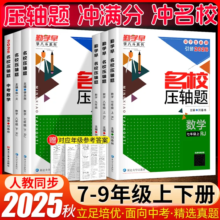 勤学早名校压轴题七八九年级上下册数学复习同步练习册人教版