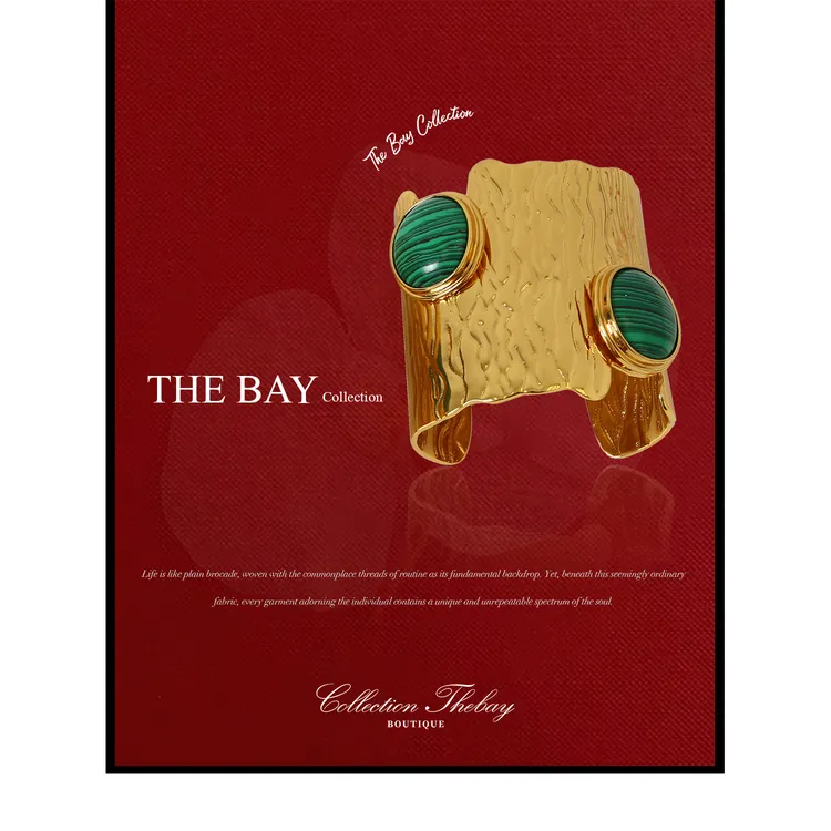 黄铜手镯 TheBay【赞比亚孔雀】树纹凹凸立体肌理手镯Bay2LXYR0337