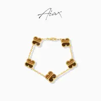 925银手链 AIAX 925银 镀K金 美拉德轻奢经典气质时尚手链TSS7205