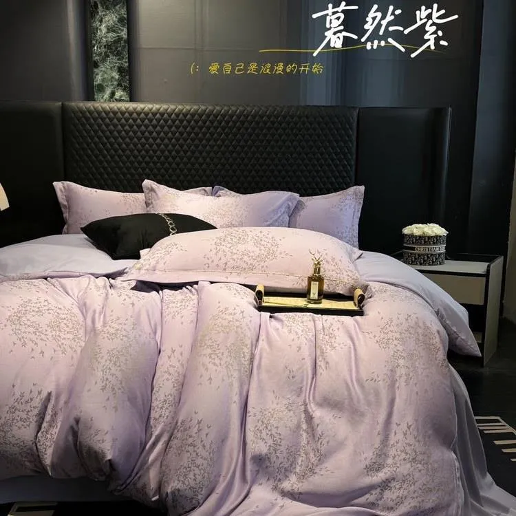 出口意大利高端金枝玉叶四件套80支天丝裸睡凉感四件套礼盒-yz1