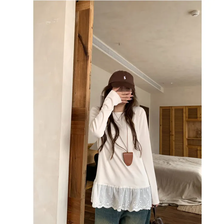 百搭神器 蕾丝内搭公主风甜美百搭蕾丝打底长袖X1226