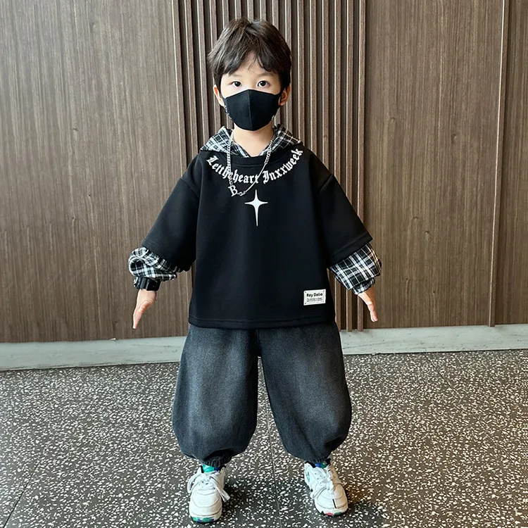 童装男童春秋装套装潮帅气时髦2025新款儿童穿搭卫衣男孩韩版衣服