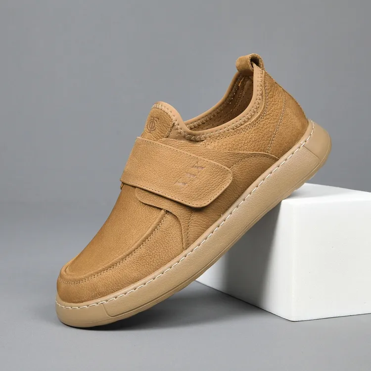 夏季新款厚底休闲男鞋2025新款牛皮男士涂鸦潮鞋百搭透气·休闲鞋