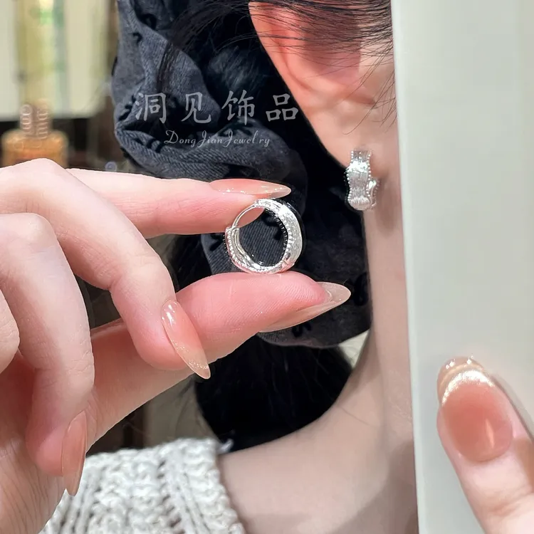 【徘徊】耳饰冷淡风金属银色百搭气质ins耳钉女ES631