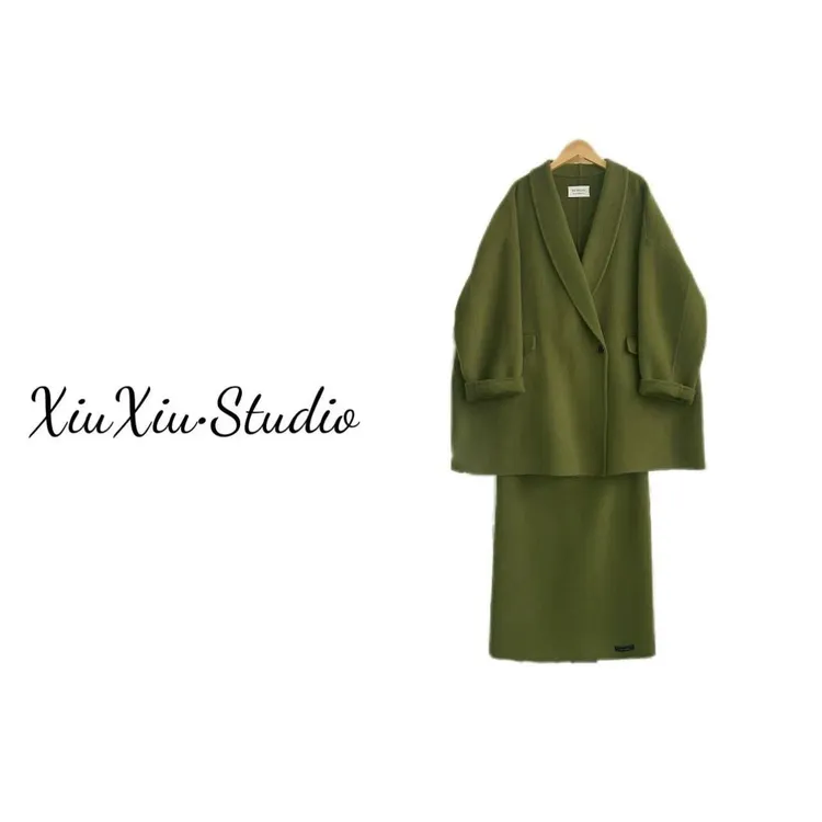 极简风简约西服款复古慵懒风套装