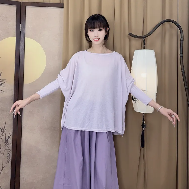 shishi现代舞蹈服女宽松舞蹈生日常穿搭长袖上衣艺考生形体罩衫
