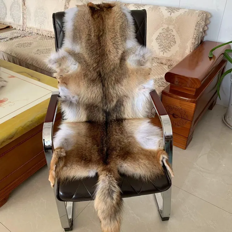 超保暖整张兽皮皮草坐垫北美进口围巾装饰品床边毯家居摆件飘窗垫