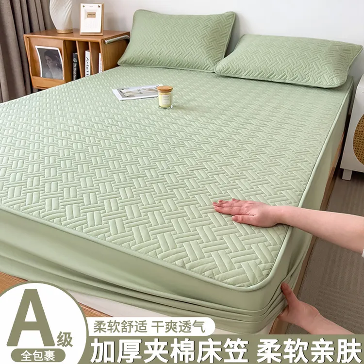 新款夹棉床笠席梦思床垫保护套四季通用加厚纯色防滑床罩wQ商品图