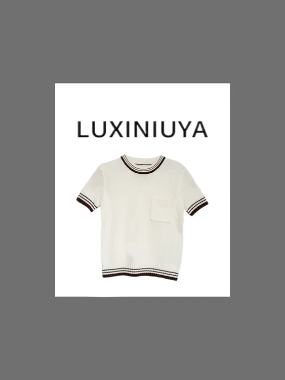 【LUXINIUYA】韵律织纹 100%羊毛时尚显瘦撞色圆领毛衣#QDS73144
