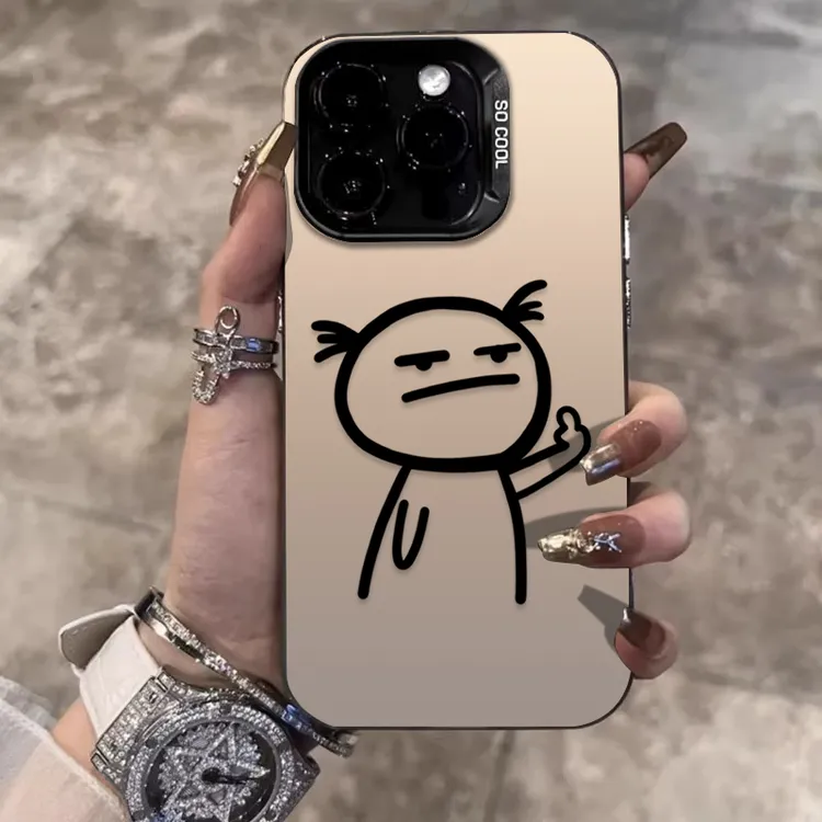 适用苹果17promax手机壳iPhone16硅胶15plus保护套14鄙视小人13新