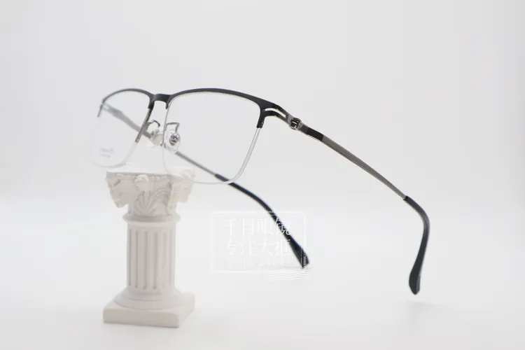 辩手6211|超轻全钛半框近视眼镜架可配度数大脸型男士商务款百搭