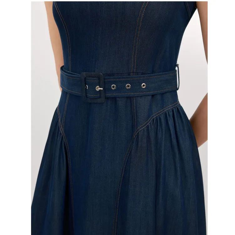 VeroModa牛仔连衣裙【匠心高定·新月弧裁】2025新款莱赛尔325242009