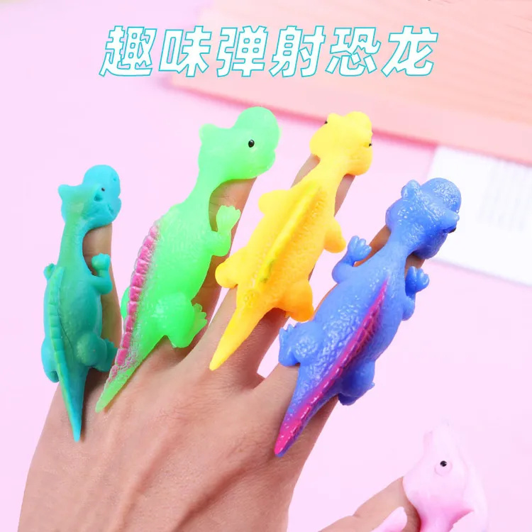 创意趣味粘墙弹射恐龙手指弹弓解压发泄玩具亲子互动礼品