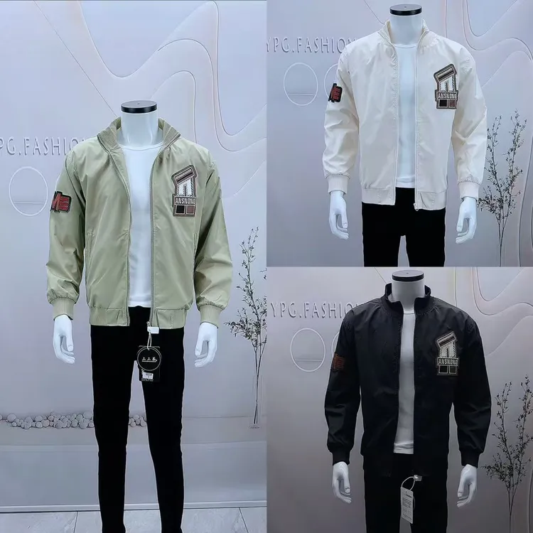 棒球领刺绣夹克秋款百搭美式休闲风宽松型潮牌男士痞帅外套秋季