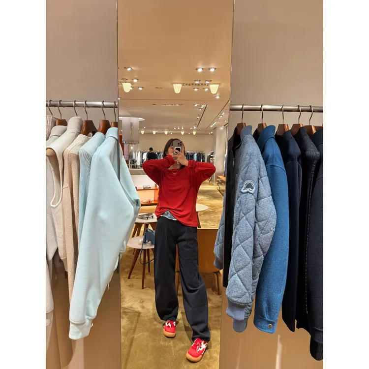 BETTER JOELAY -【毛边拼接】高级牛仔裤水洗时尚宽松休闲风JG9655