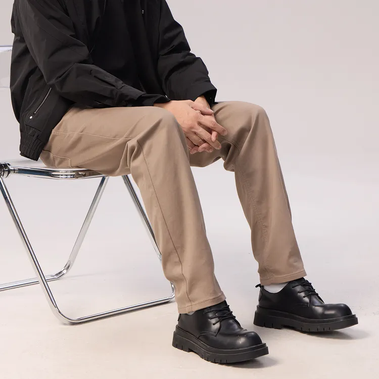005简约风微弹商务休闲西装牛仔裤复古户外宽松透气灰色合身