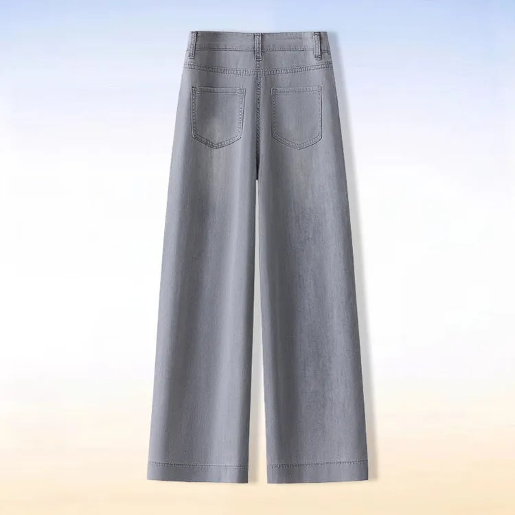 牛仔裤女宽松夏季薄款直筒显瘦2025年新款中年妈妈垂感九分阔腿裤