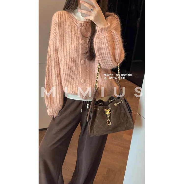 【mimius】P 温柔软糯慵懒风灯笼袖开衫毛衣 WG09160