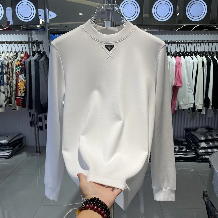 2025秋冬新款男士中领卫衣时尚百搭休闲内搭上衣潮牌薄绒打底衫男