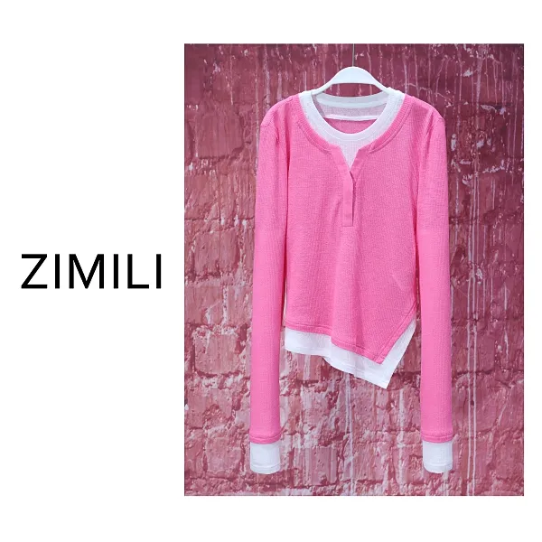 【亮哥欧货女装】冬季定制热感螺纹《海棠》高弹显瘦打底上衣8562-A1