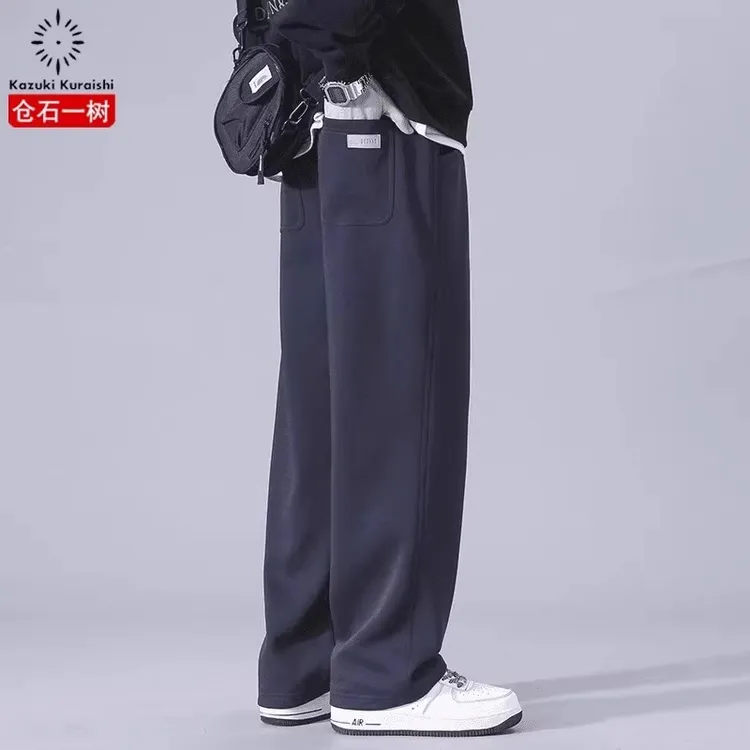 仓石一树潮牌美式高街阔腿运动裤休闲男直筒长裤秋季垂感宽松裤子