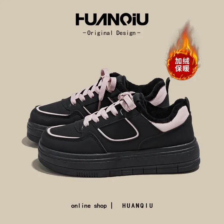 环球潮酷加绒加厚小白鞋女款2025新款爆款时尚轻便保暖棉鞋2360-M